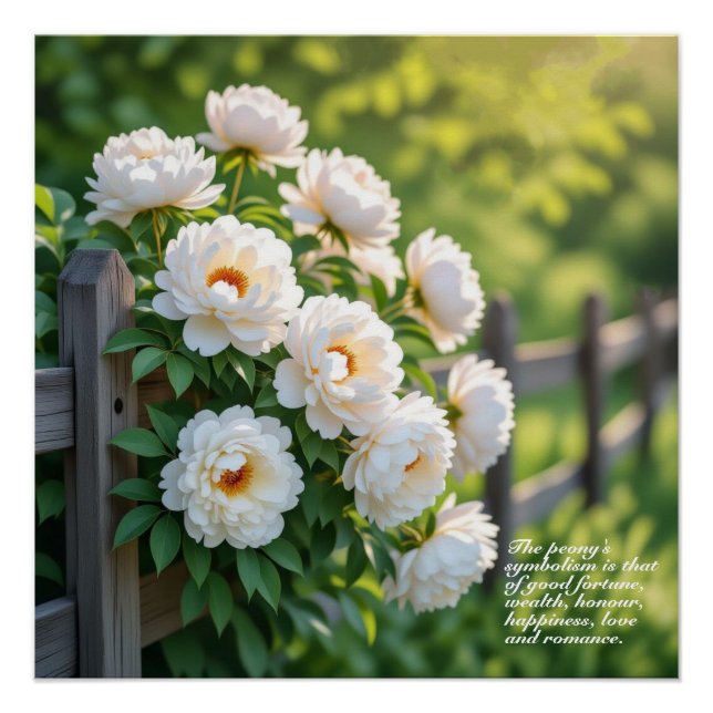 Poster Symbolisme du pivoine (Devant)