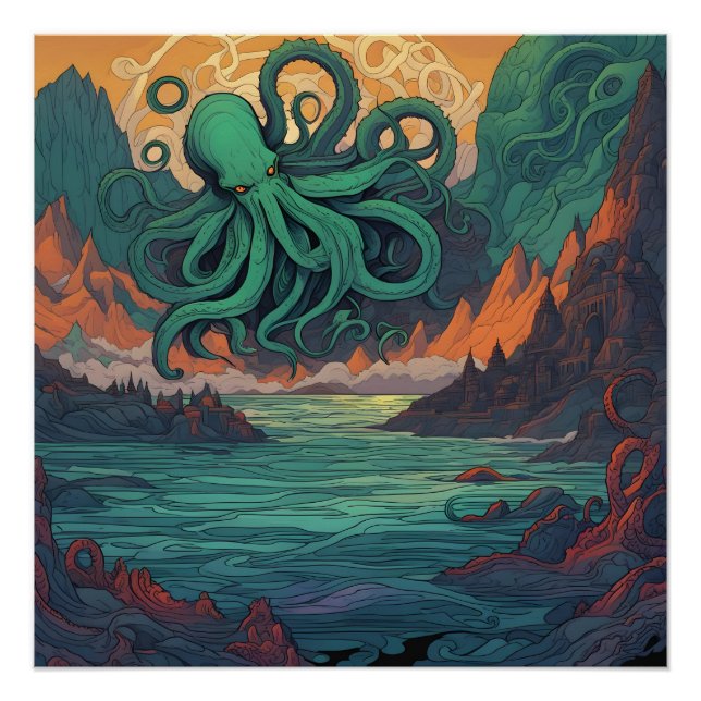 Poster Symbolisme mystique de Cthulhu (Devant)