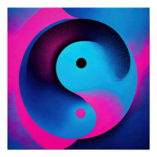 Poster Symétrie spirituelle Yin Yang Art Abstrait coloré