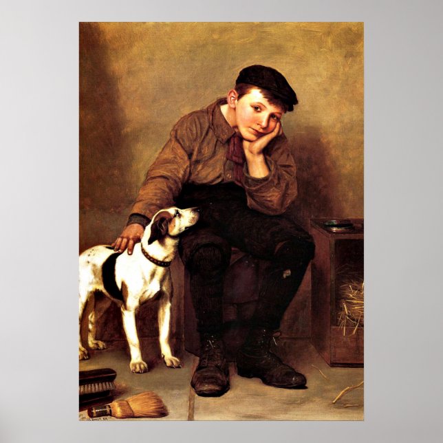 Poster Sympathie - Le garçon et son chien (Devant)