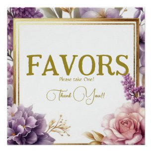 Poster Sympathique Lilac Vignoble Fête des mariées Faveur