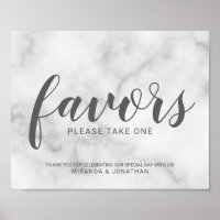Sympathique Marbre blanc élégant Faveurs de mariag