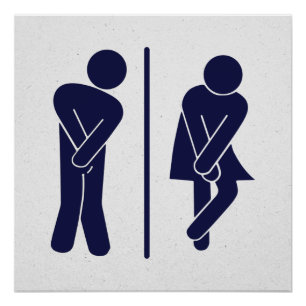 Poster Sympathique Unisex Bathroom Sign