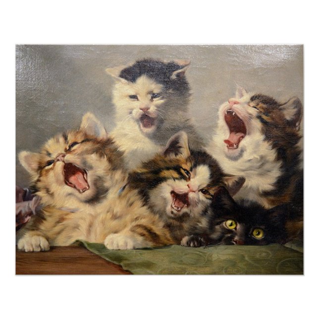 Poster Symphonie de chatons par Julius Adam II (Devant)