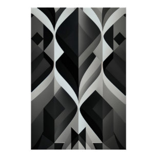 Poster Symphonie géométrique en noir et blanc