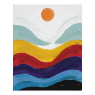 Poster Symphonie Sunrise en Emeraude et Turquoise