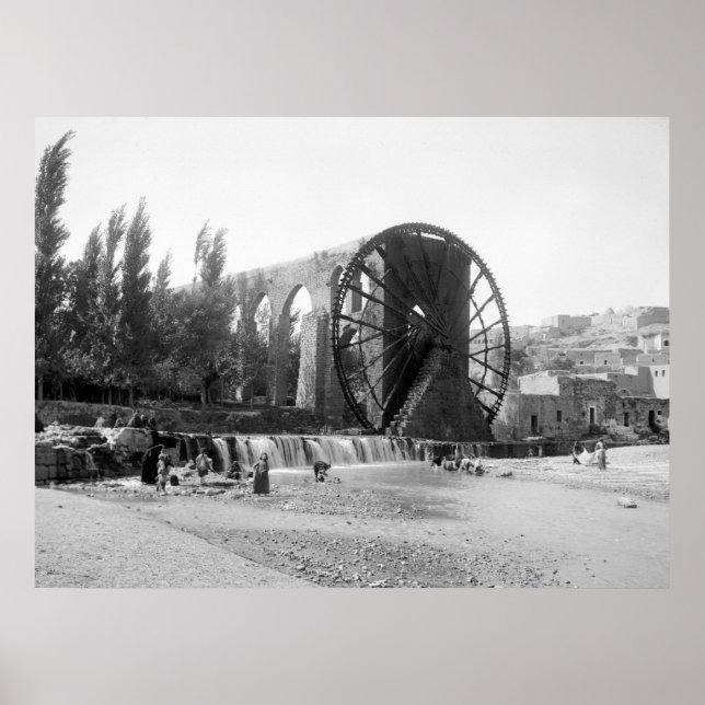 Poster Syrian Water Wheel, début du XXe siècle (Devant)