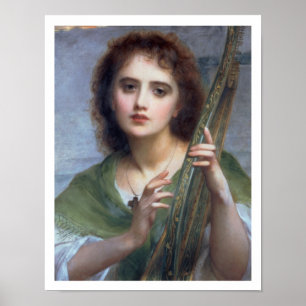 Poster T31601 A Lady with Lyre (panneau)