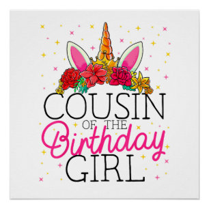 Poster T-Shi de Cousin de la Fille qui fête son Anniversa