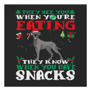 Poster T-shirt classique de fun Christmas Grand Danois