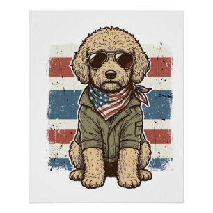 Poster T-shirt de conception de gravure vintage de chien 