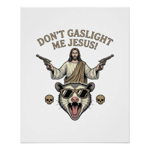 Poster T-shirt design de gravure vintage Jésus Possum drô