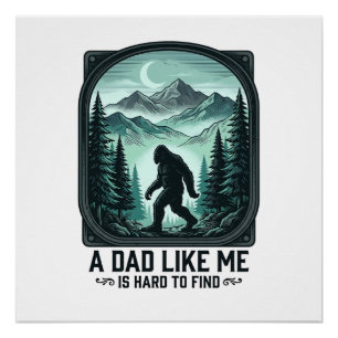 Poster T-shirt drôle de papa Bigfoot gravure vintage pour