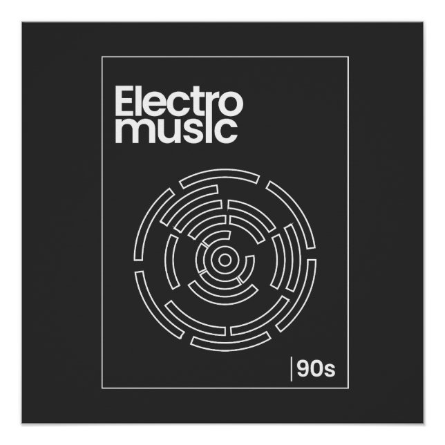 Poster T-Shirt Electro Maze 90s Techno (Devant)