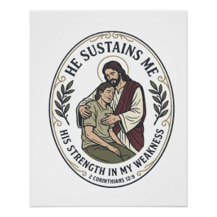 Poster T-Shirt Encouragement de Jésus pour Maladie Chroni