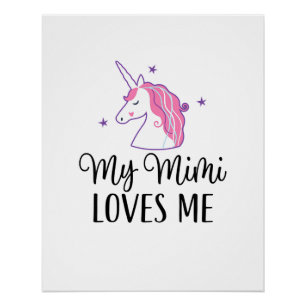 Poster T-shirt Enfant Ma Mimi M'aime Fille Licorne Petite
