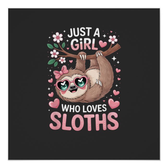 Poster T-Shirt Fille Paresseux (Devant)