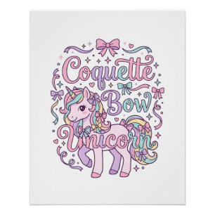 Poster T-shirt graphique pastel mignon licorne coquette b