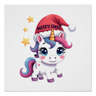 Poster T-Shirt Licorne de Noël (2)