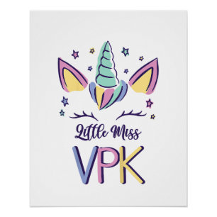 Poster T-shirt pour fille VPK premier jour Little Miss VP