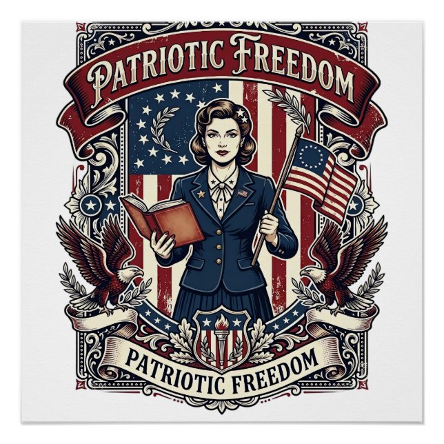 Poster T-shirt vectoriel graphique pour enseignant patrio (Devant)
