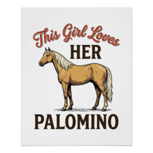 Poster T-Shirt vintage gravure amateur de cheval Palomino