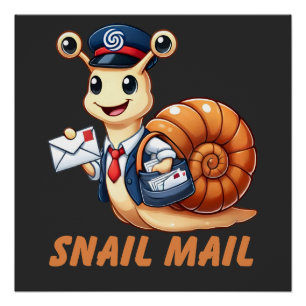 Poster t-shirts drôles de courrier d'escargot   Louveur d
