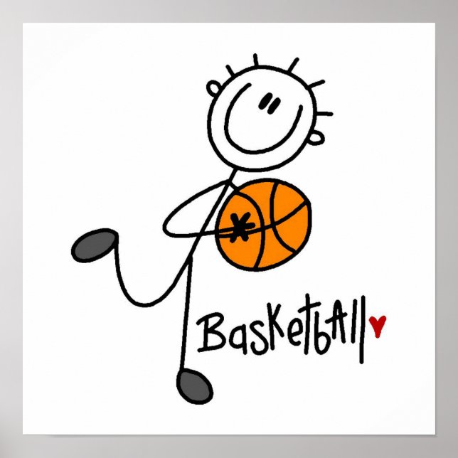 Poster T-shirts et cadeaux de base-ball Figure de basketb (Devant)