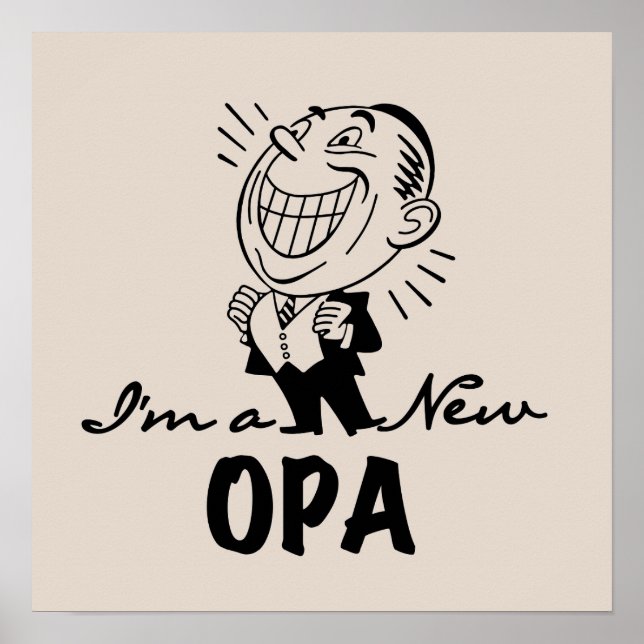 Poster T-shirts et cadeaux en nouvel opa souriants (Devant)