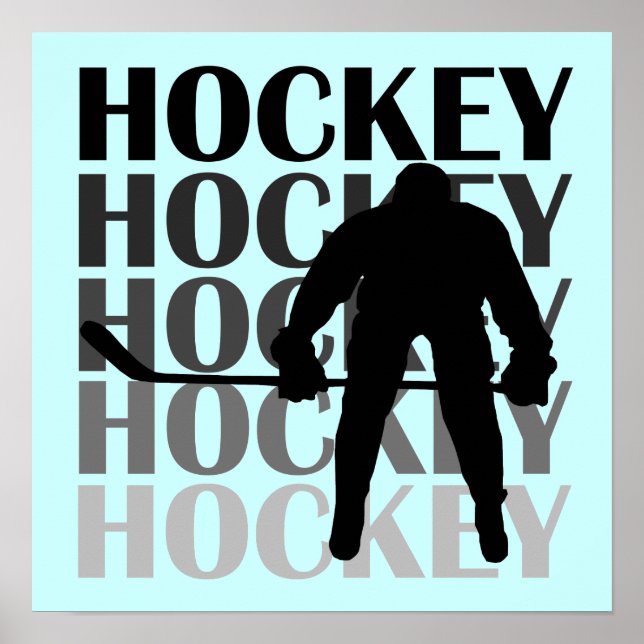 Poster T-shirts et cadeaux Silhouette de hockey (Devant)