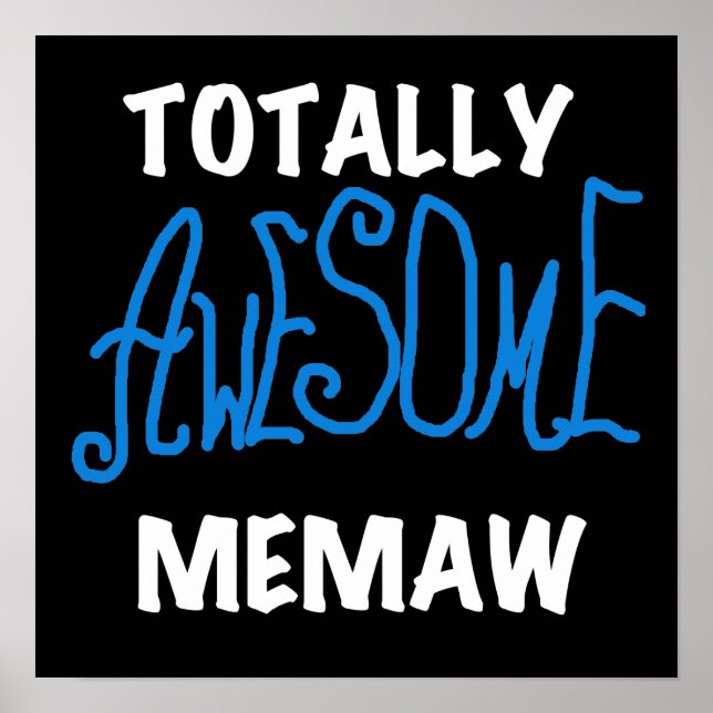Poster T-shirts totalement impressionnant de bleu de Mema (Devant)