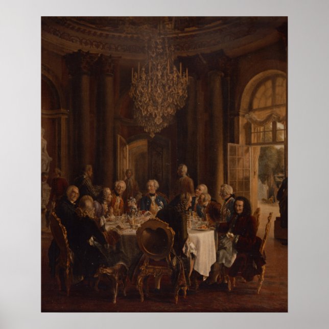 Poster Table de dîner à Sanssouci, 1850 (Devant)