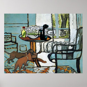 Poster Table téléphonique et style Dachshunds Matisse