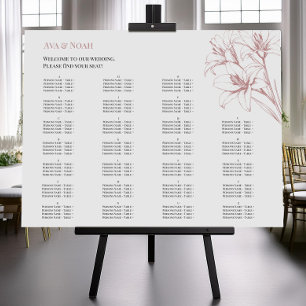 Poster Tableau de sièges Mariage en ligne rose