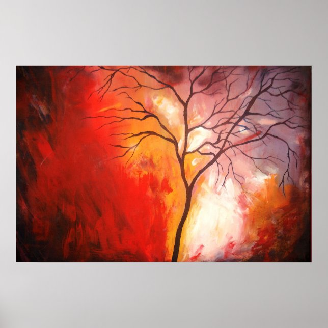 Poster Tableaux Abstrait Arbre Peinture Art Imprimer (Devant)