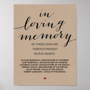 Poster Tablette de souvenir de mariage en souvenir affect