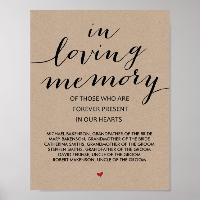Poster Tablette de souvenir de mariage en souvenir affect (Devant)