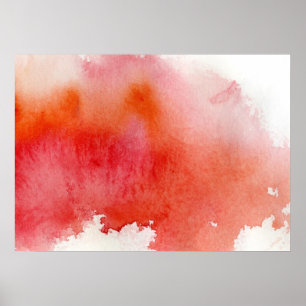 Poster Tache rouge, aquarelle abstraite peinte à la main