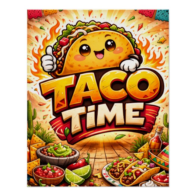 Poster Taco Time - Fiesta Fiasco - Les gourmands gourmets (Devant)