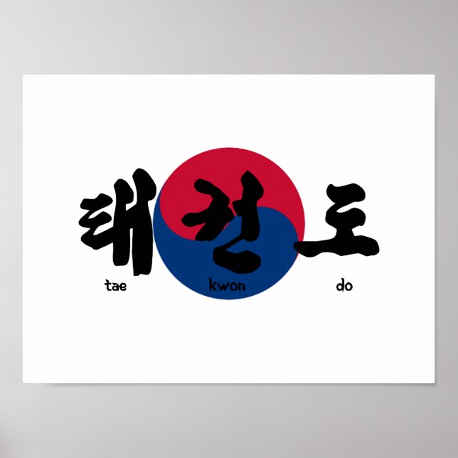 Poster Tae Kwon Do avec drapeau (Devant)