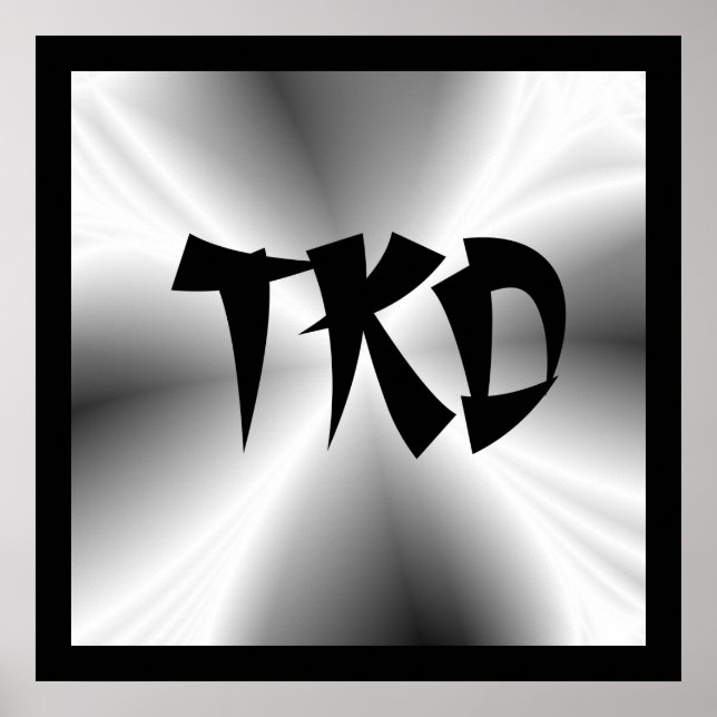 Poster Taekwondo en argent TKD (Devant)