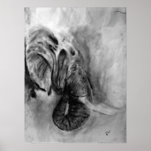 Poster taille de l'affiche d'éléphant 18x24