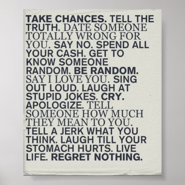 Poster Take Chances (Devant)