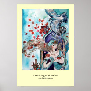 POSTER TALON DE FOYER TURQUE / PRINCESS, ROSES ROUGES ET 