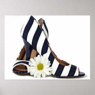 Poster talons et marguerites rayés