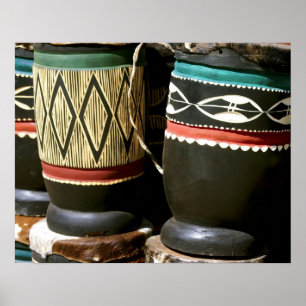 Poster Tambours sculptés à la main, Livingston, Zambie