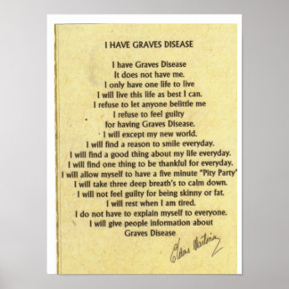 Poster Tan I have Graves Disease