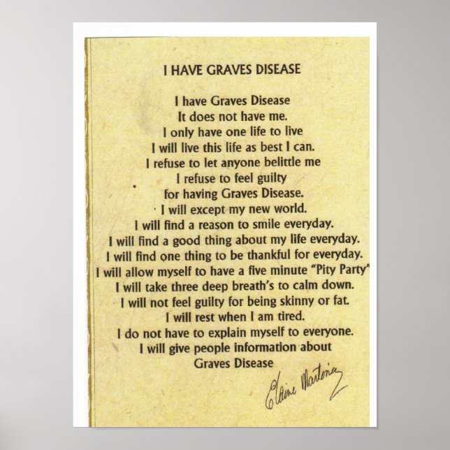 Poster Tan I have Graves Disease (Devant)