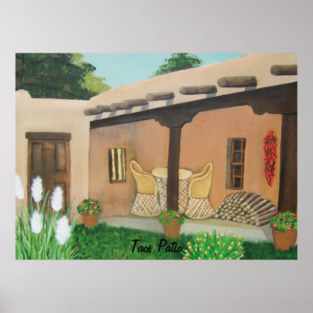 Poster Taos Patio ~ Paysage (Devant)