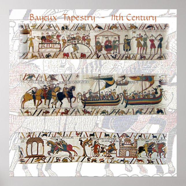Poster Tapisserie de Bayeux 11e siècle (Devant)